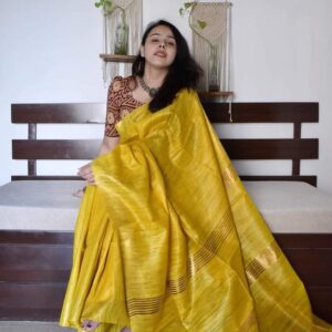 Bhagalpuri Tussar Ghicha Silk Saree