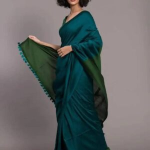 Khadi Cotton Saree with Contrast Pallu