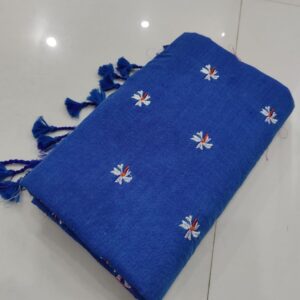 Khadi Cotton Saree with Parijat/Prajakta Embroidery